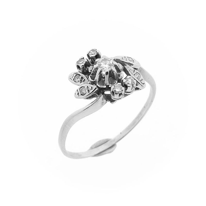 Image 1 of White gold ring with diamond 0.15 ct.