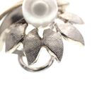 Image 4 of Vintage two-tone gold clip-on earrings with pearls