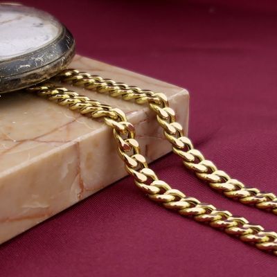 Image 2 of Gold gourmet link chain | 60.5 cm