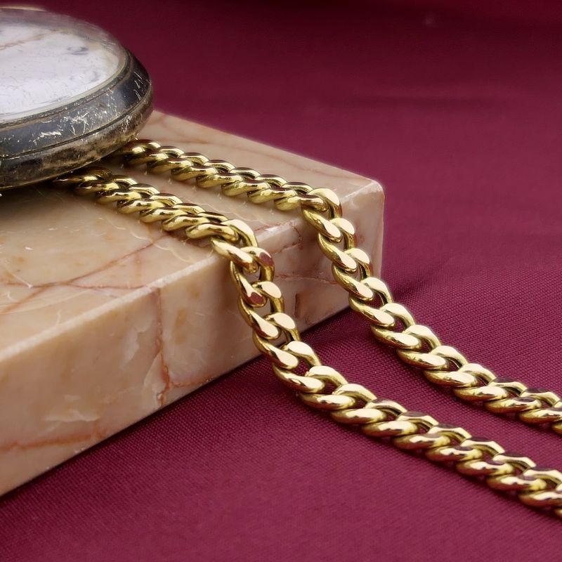 Image 2 of Gold gourmet link chain | 60.5 cm