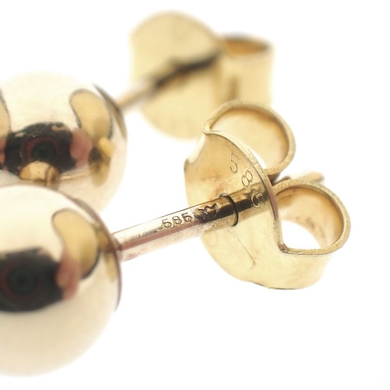 Image 5 of Gold stud earrings with round button