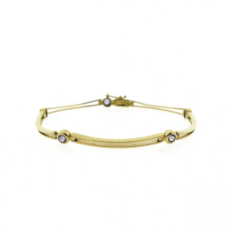 Image 1 of 8 carat fantasy link bracelet with tanzanite