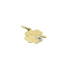 Image 3 of Gold pendant of a four-leaf clover with diamond | 0.005 ct.