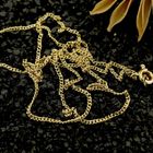 Image 2 of Gold thin gourmet link necklace | 51 cm