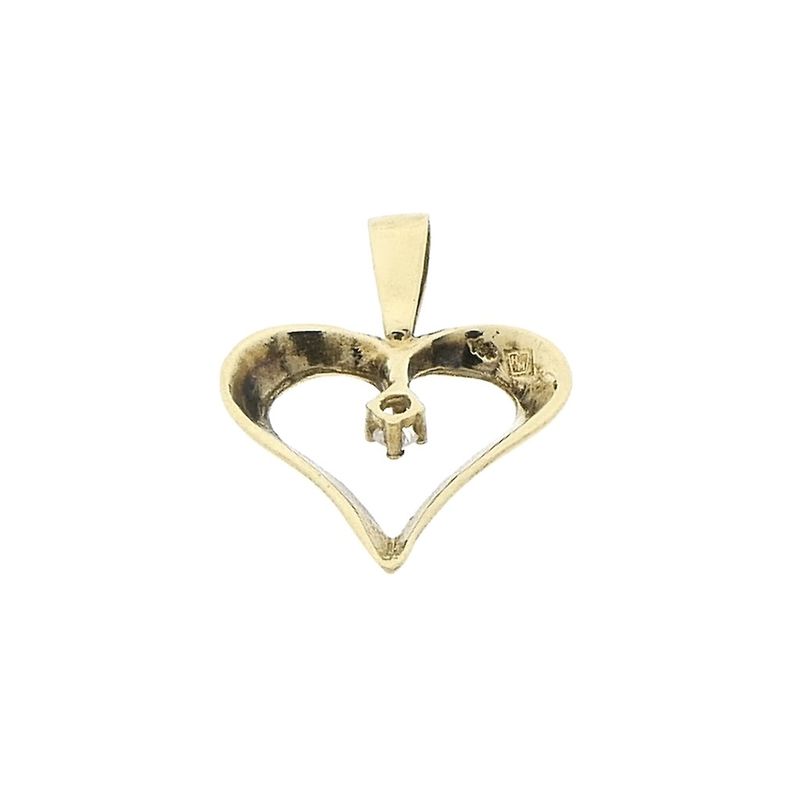 Image 10 of Gold pendant of a heart with zirconia