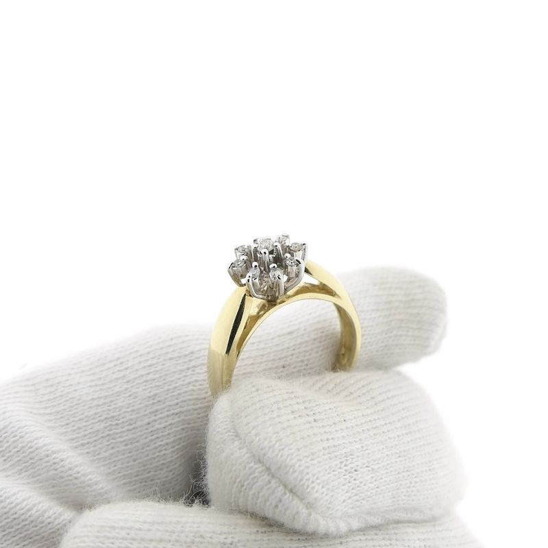 Image 8 of Gold entourage ring with diamond | 0.12 ct.