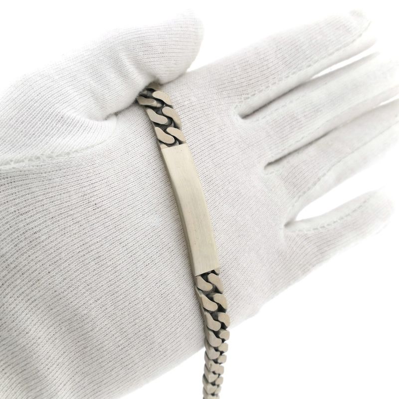 Image 9 of Silver robust gourmet link bracelet with engraving plate