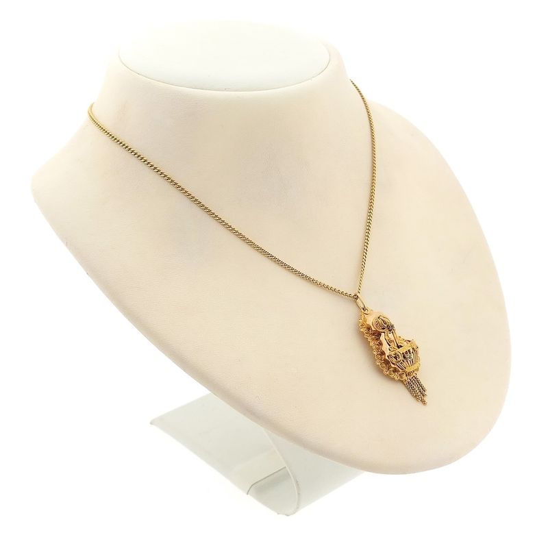 Image 11 of Antique gold pendant of a hat bell