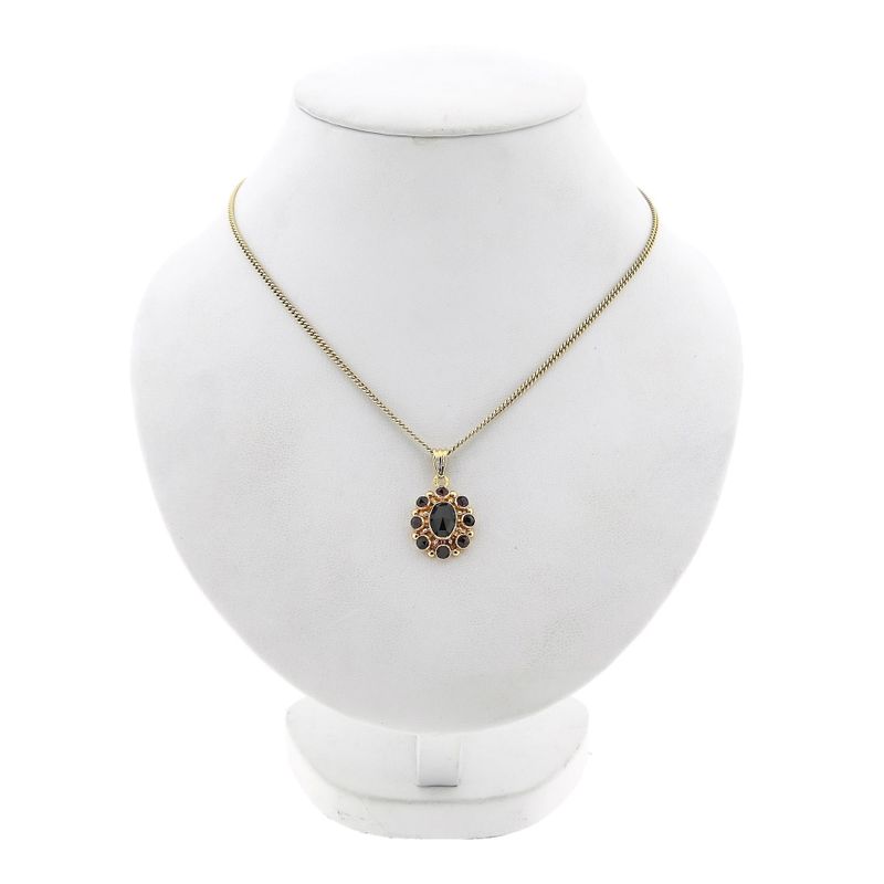 Image 4 of Vintage Gold Pendant with Garnet; 14 Karat