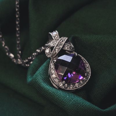 Image 2 of Silver anchor link necklace with pendant | 41.5 cm - 46.5 cm