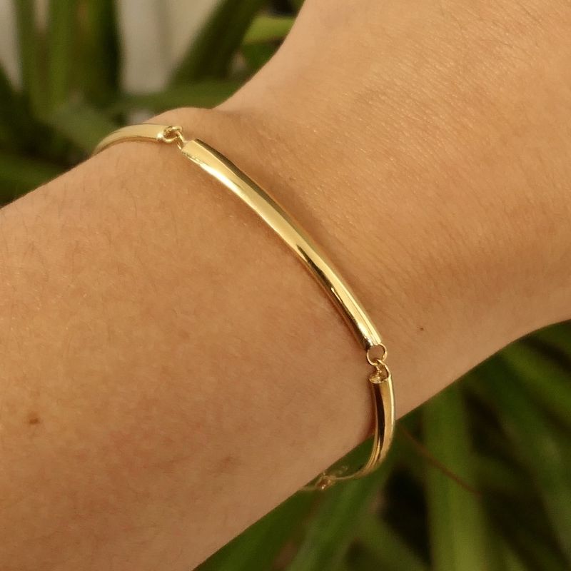 Image 10 of Gold bar link bracelet