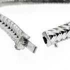 Image 9 of White gold herringbone link bracelet with diamonds; 0.36 ct.