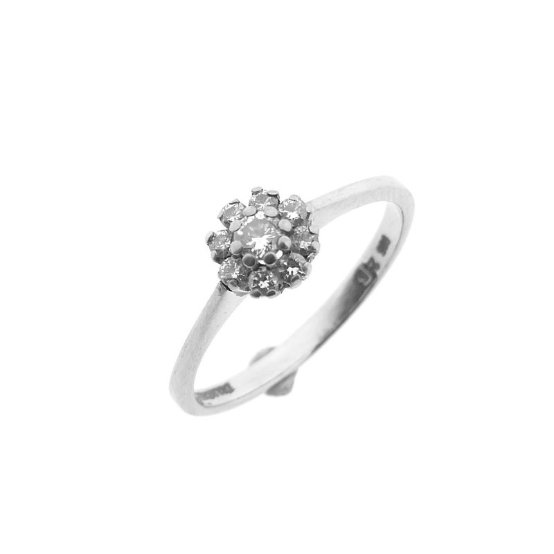 Image 1 of White gold entourage ring with 0.25 ct. diamond | Diamonde
