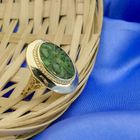 Image 4 of Gold ring with nephrite jade
