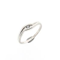 Silver Ring with Zirconia; Size 18