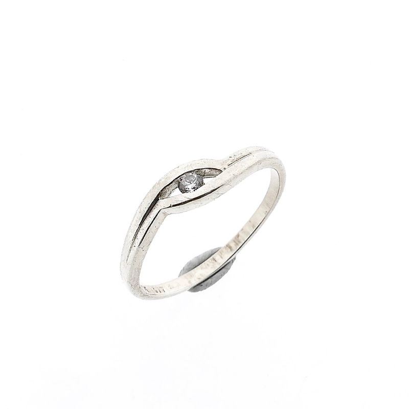 Image 1 of Silver Ring with Zirconia; Size 18