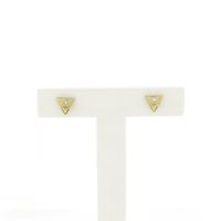 Gold stud earrings with zirconia
