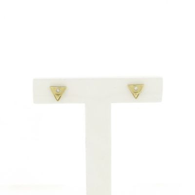 Image 1 of Gold stud earrings with zirconia