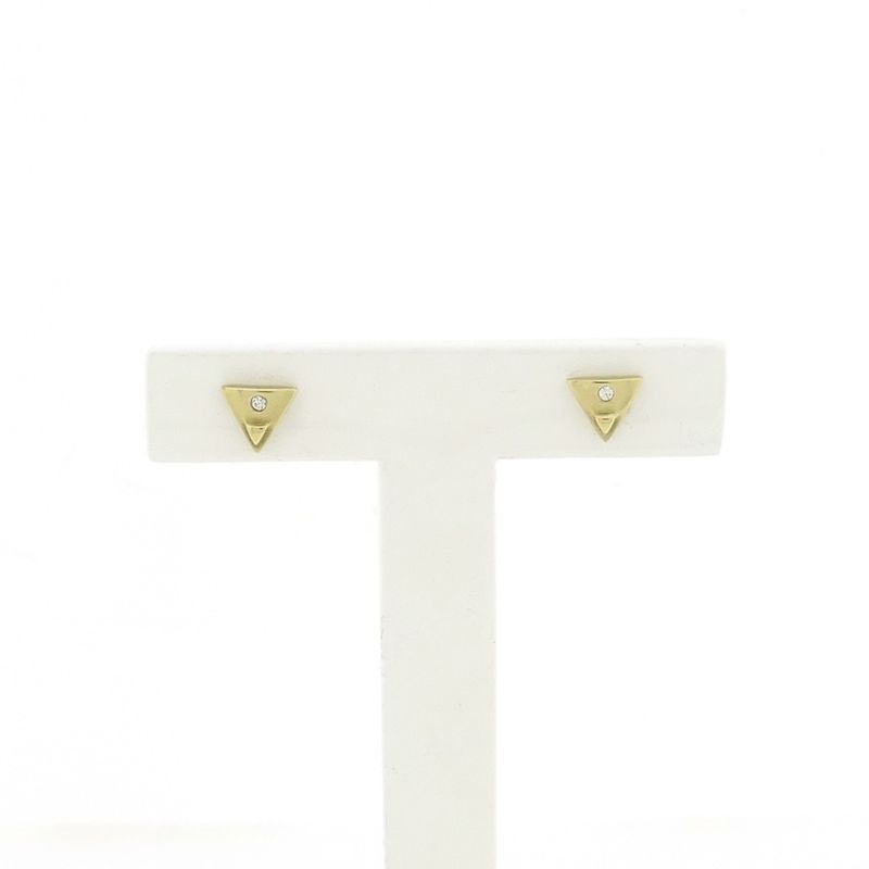 Image 1 of Gold stud earrings with zirconia