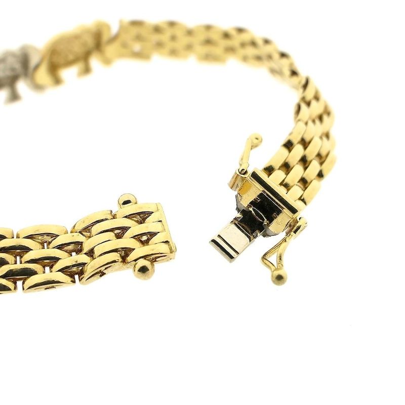 Image 5 of Tricolor gold bracelet with elephants