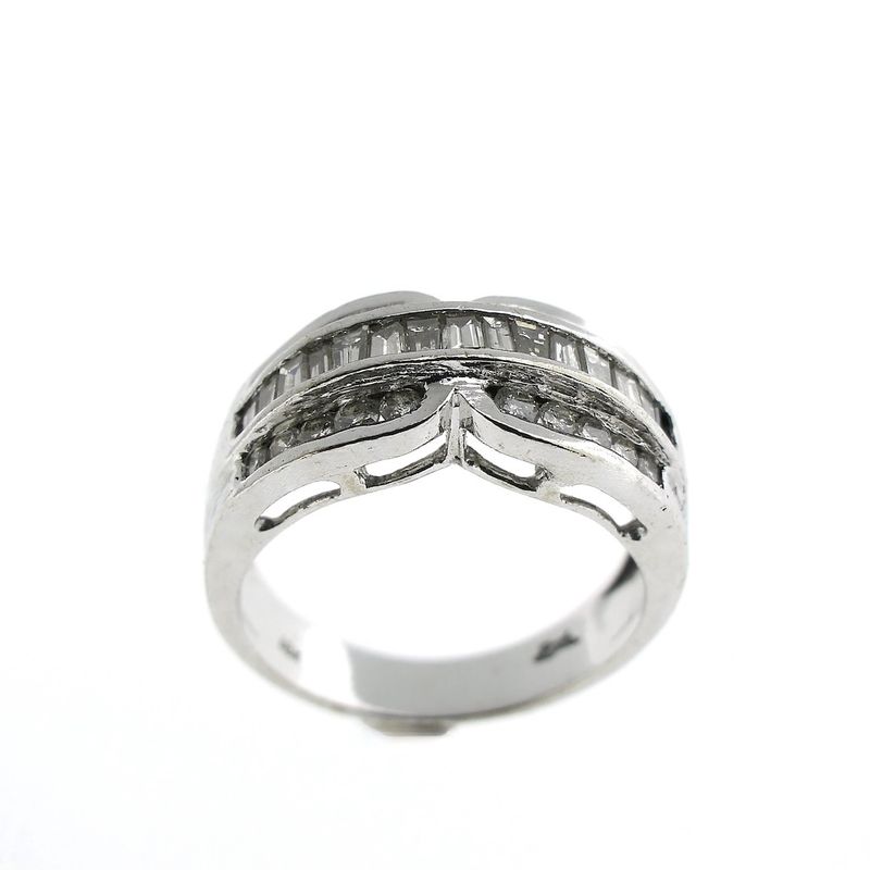 Image 10 of White gold ring with a cluster of diamonds; 0.70 ct.