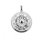 Image 1 of Antique silver floral pendant; filigree technique