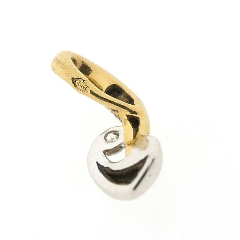 Image 7 of Two-tone gold minimalist pendant with diamond; 0.035 ct.