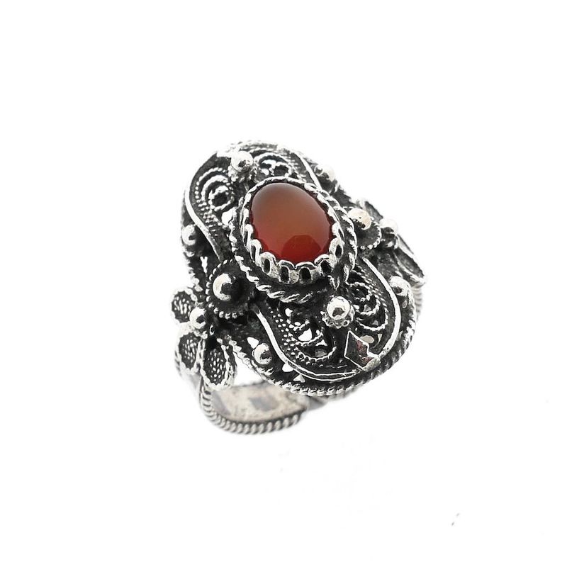 Image 1 of Vintage Silver Ring with Carnelian