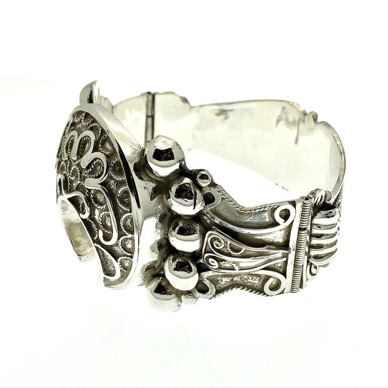 Image 2 of Silver wide bohemian bracelet | Ø 63 mm