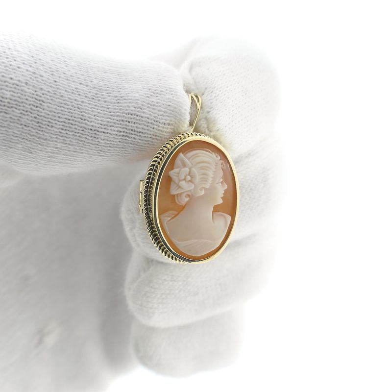 Image 11 of Gold brooch/pendant with cameo