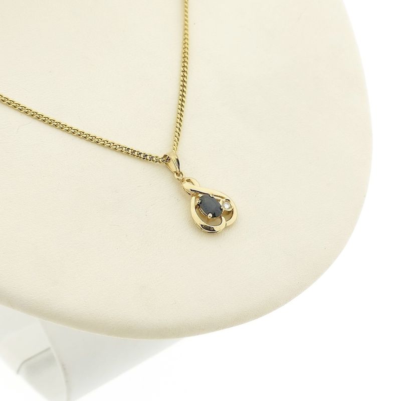 Image 7 of Gold pendant with sapphire and diamond | 0.02 ct.