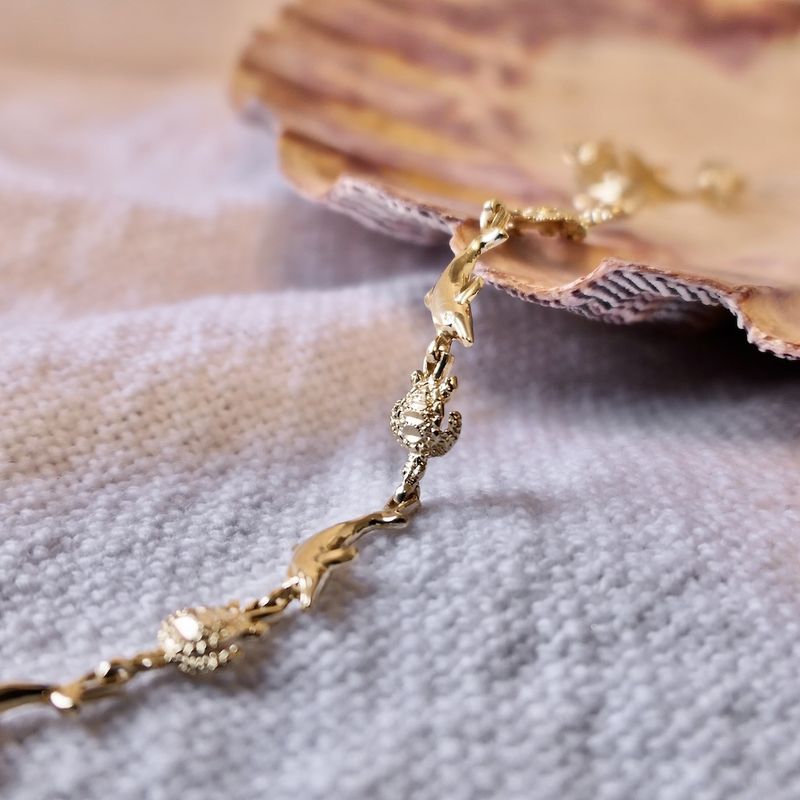 Image 2 of Gold bracelet; Ocean | 18 cm