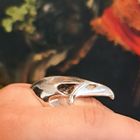 Image 9 of Silver ring with raven skull
