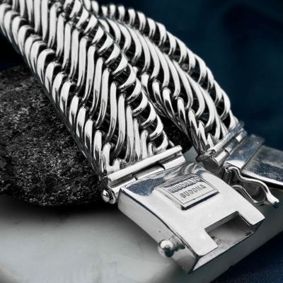 Image 2 of Silver Buddha to Buddha bracelet; Edwin Big XL