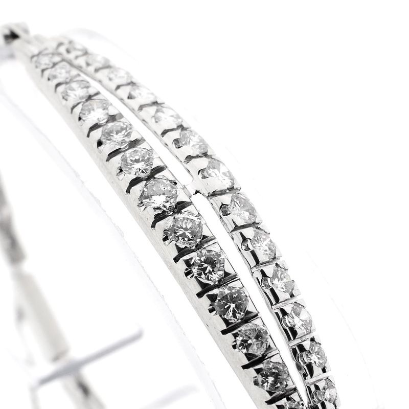 Image 3 of White gold link bracelet with diamond; approx. 1.75 ct.