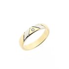 Image 1 of Bicolor Gold Wedding Ring with Diamond; 0.02 ct.