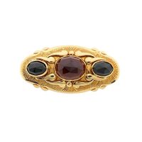 Vintage Gold Brooch with Garnet