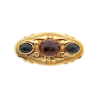 Image 1 of Vintage Gold Brooch with Garnet