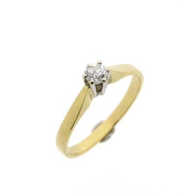Image 1 of Gold solitaire ring with diamond | 0.16 ct.