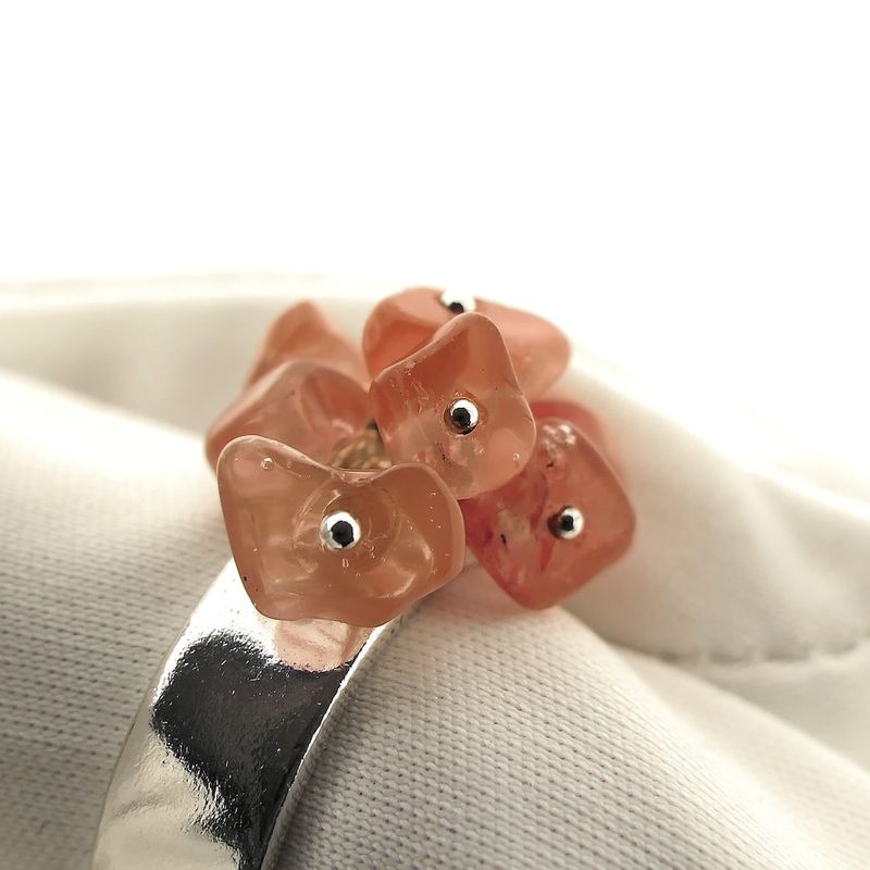 Image 4 of Silver ring with rose quartz beads