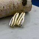 Image 2 of Bicolor Gold Earrings with Diamonds; 0.16 ct.