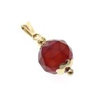 Image 3 of Gold vintage bullet pendant with carnelian