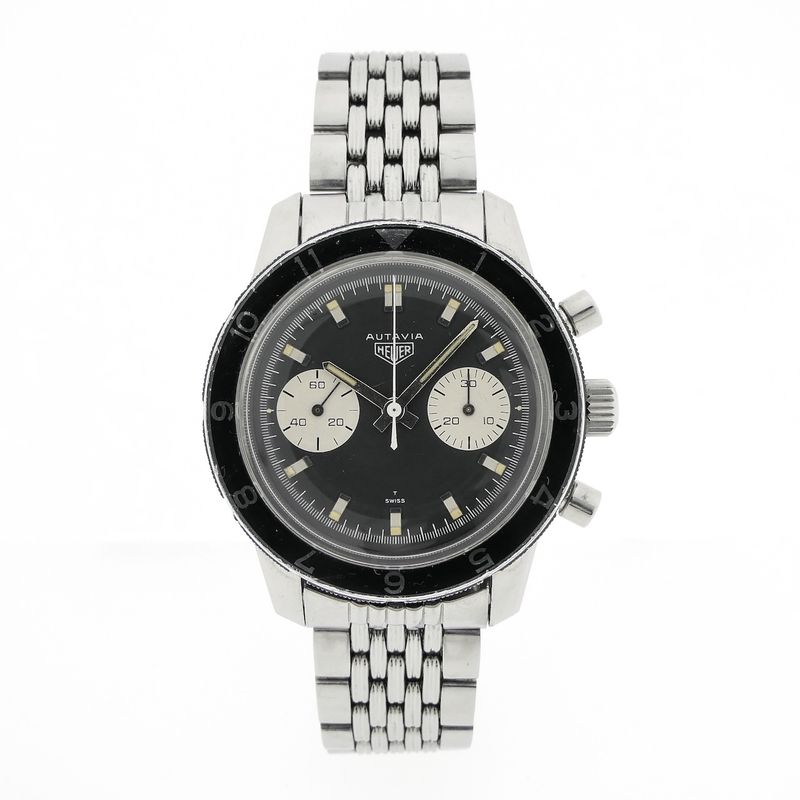 Image 1 of Heuer Autavia Chronograph 'Beads of Rice' 7763; Vintage men's watch