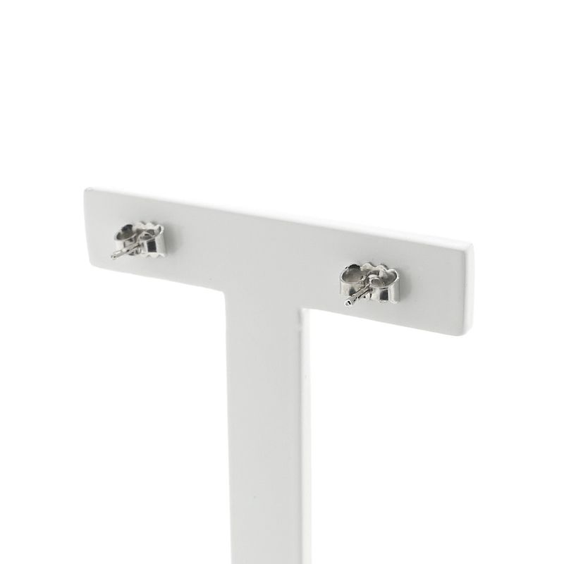 Image 4 of White gold solitaire stud earrings with diamond | 0.05 ct.