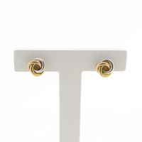Tricolor gold stud earrings