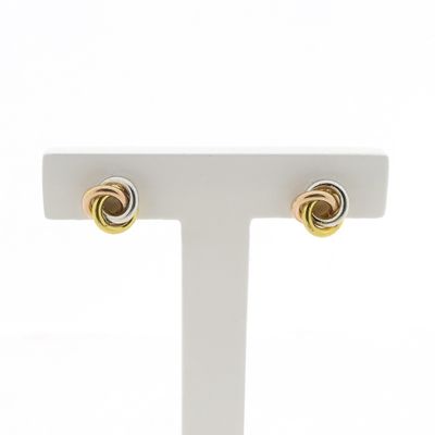 Image 1 of Tricolor gold stud earrings