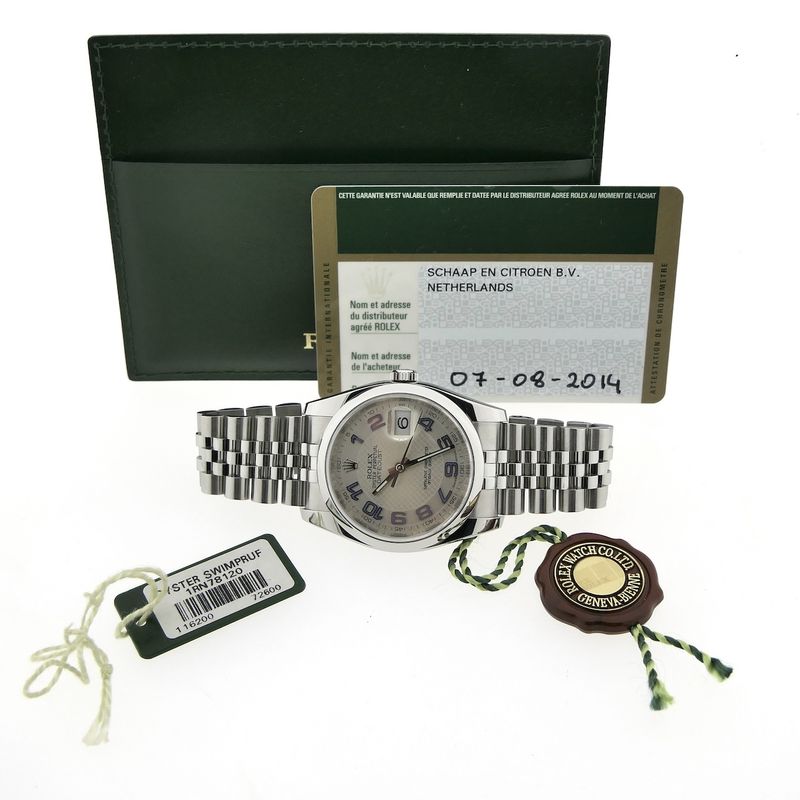 Image 12 of Rolex Datejust 'Deco Blue Arab' 116200; Automatic watch