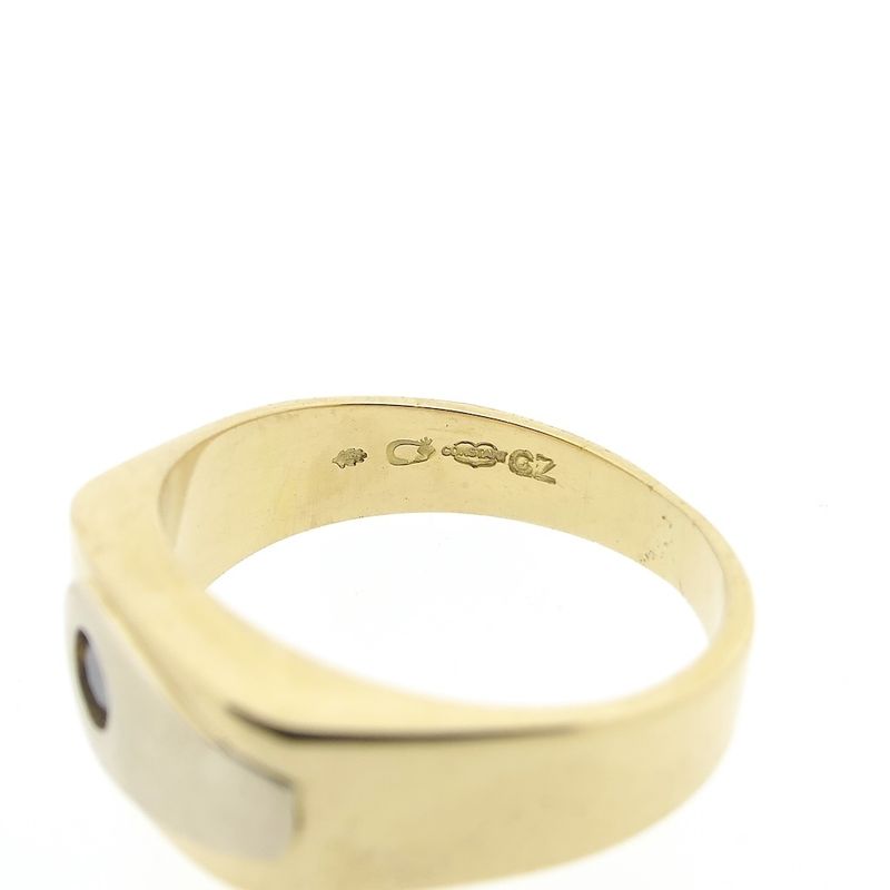 Image 5 of Two-tone gold men's ring with zirconia