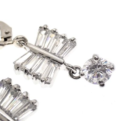 Image 2 of Silver earrings with zirconia charm