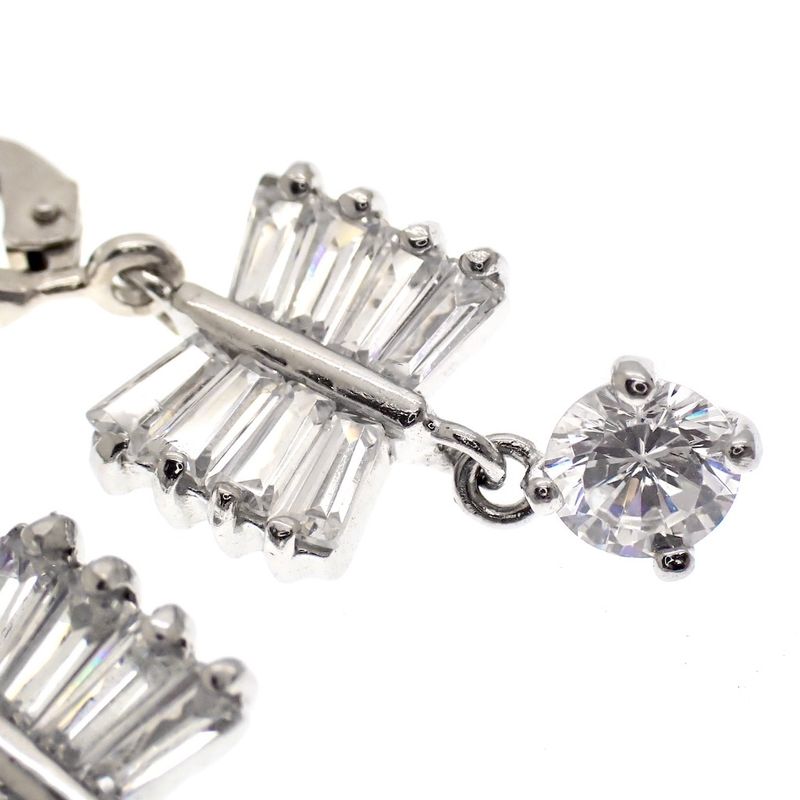 Image 2 of Silver earrings with zirconia charm